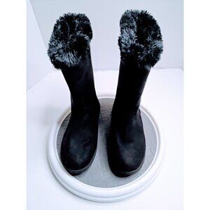 Black Faux Fur Lined Winter Boots By Cat & Jack